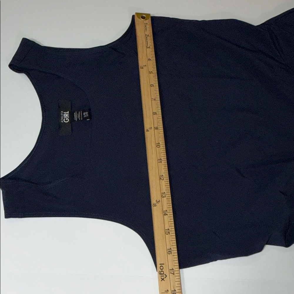 Athleta girl L/12 Navy High-Neck Swim Dress with Skirt - Picture 6 of 9
